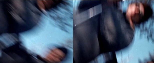 Keď Mrázik volá svoje sane, v zrýchlených záberoch prírody po zastavení obrazu vidieť členov štábu.