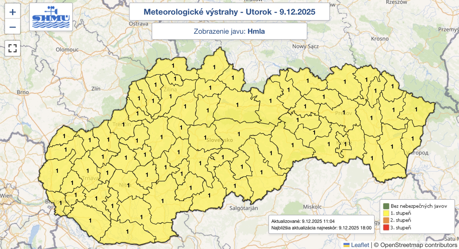 Pozor na hustú hmlu:
