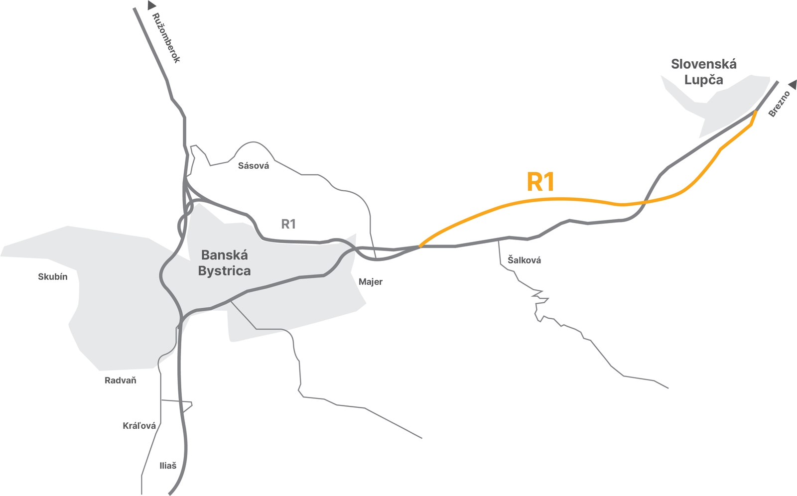 Trojkilometrový úsek R1 za