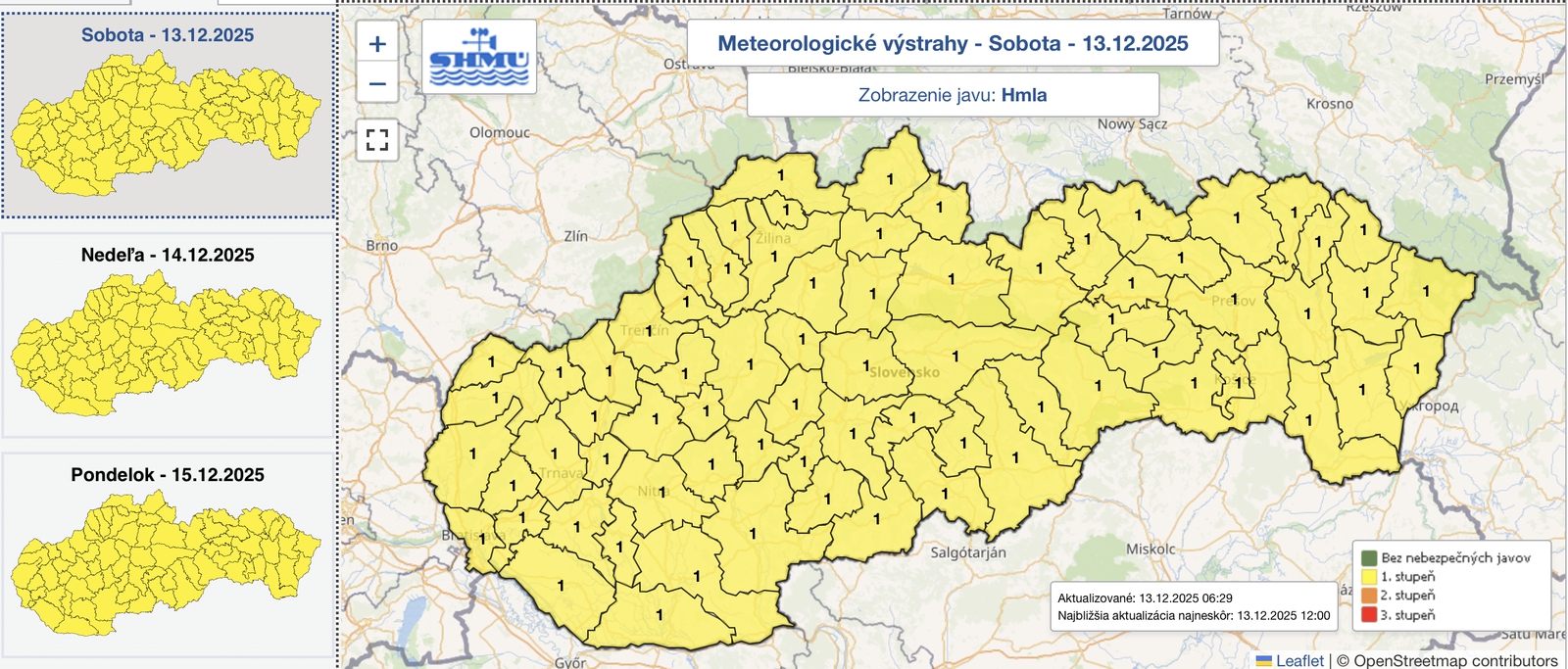 Hmla opäť znižuje dohľadnosť