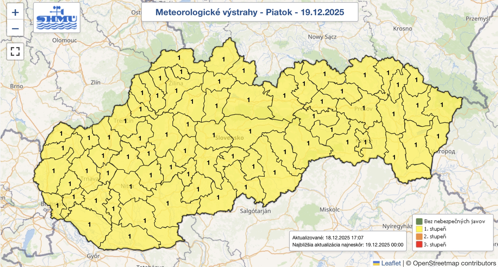 Hmla naďalej úraduje naprieč