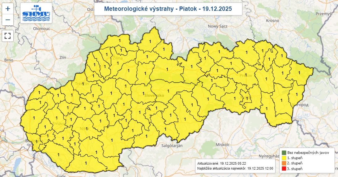 Pre celé Slovensko platí