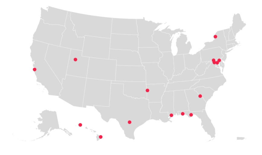 Vojenské základne, na ktorých sa v minulosti používali nebezpečné chemické látky.