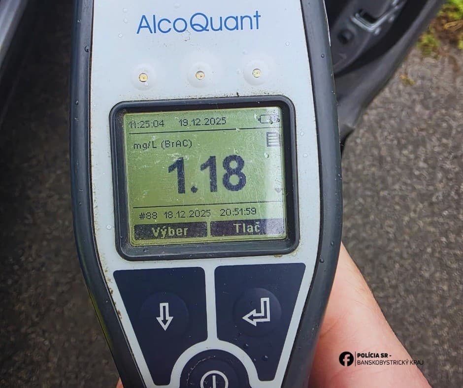Vodič nafúkal 2,5 promile: