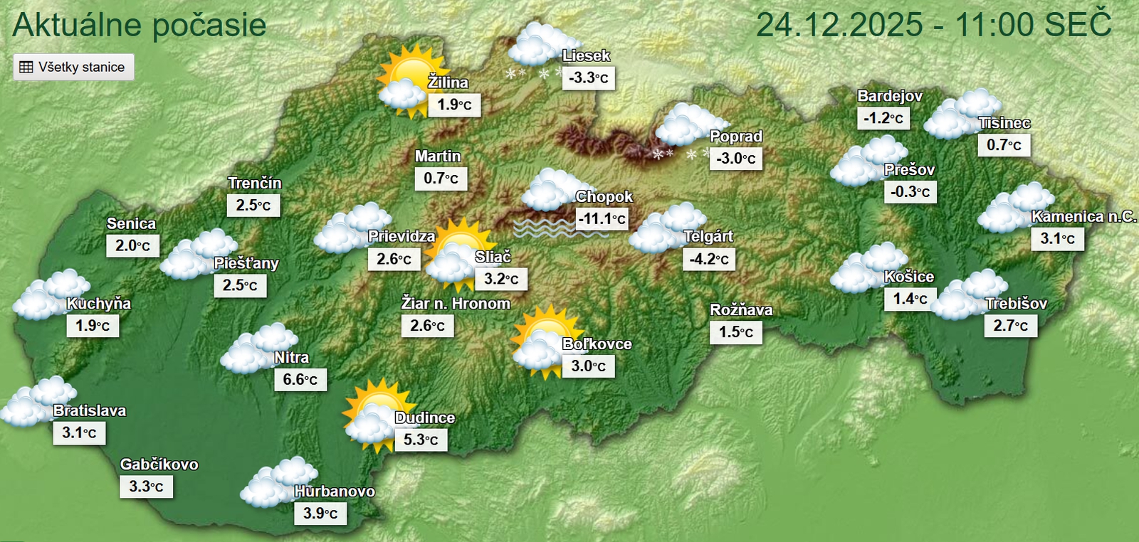 PREDPOVEĎ počasia: Biely Štedrý
