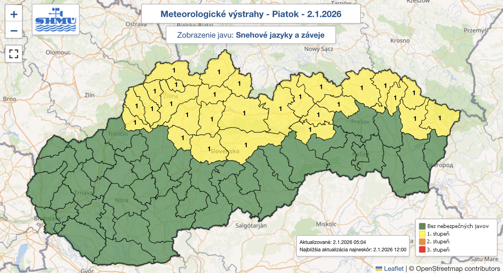 Slovensko pod výstrahami: Sneh,