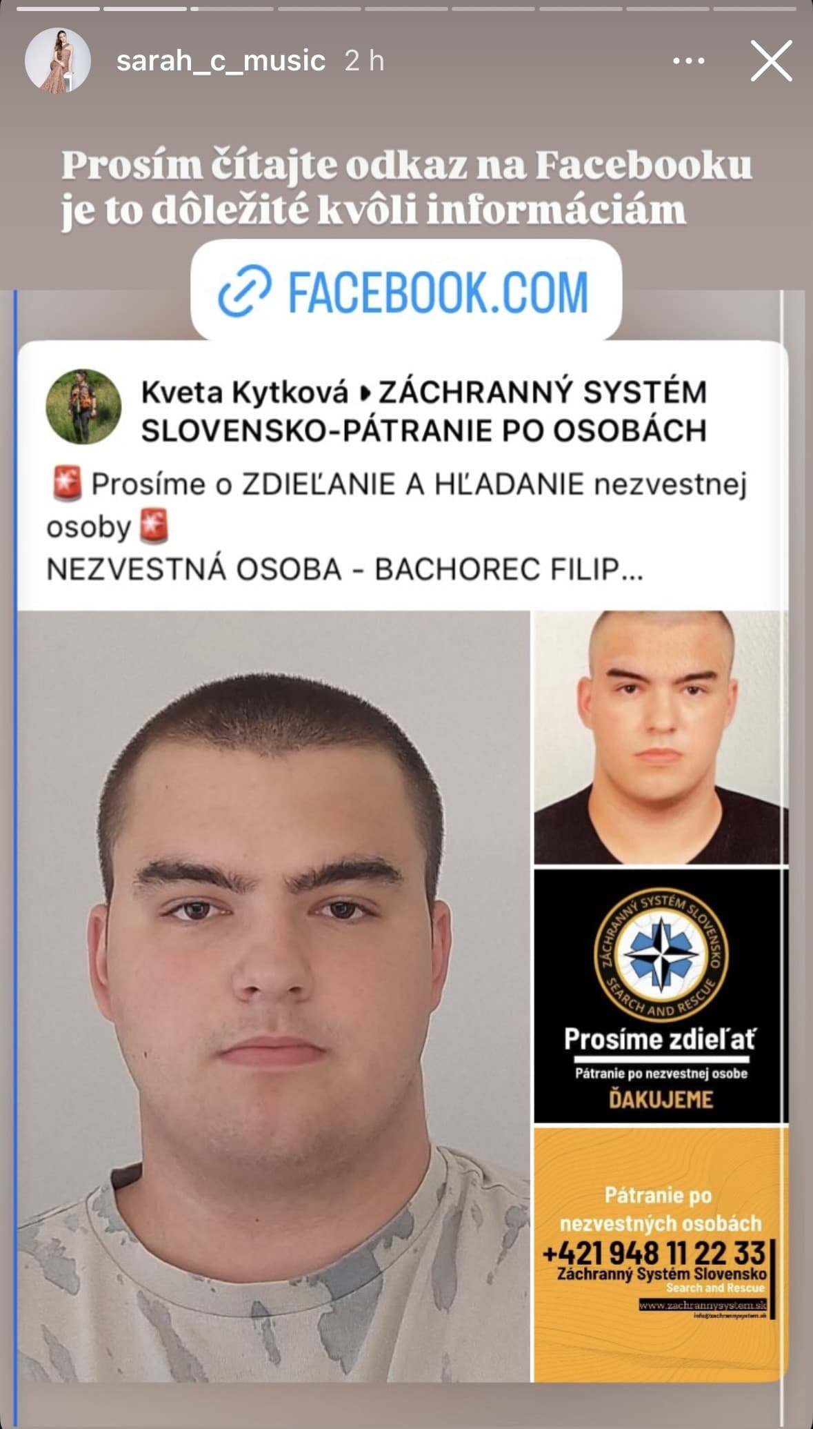 Stratil sa bratranec slovenskej speváčky Sarah C