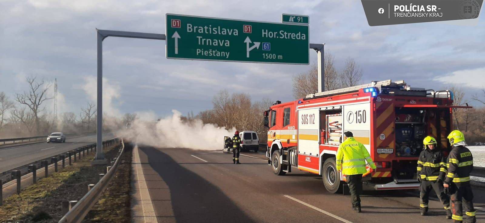 Na diaľnici D1 horelo