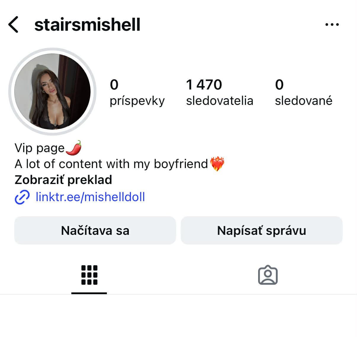 Miška má na sociálnej sieti Instagram špeciálny profil, na ktorom promuje svoj OnlyFans.