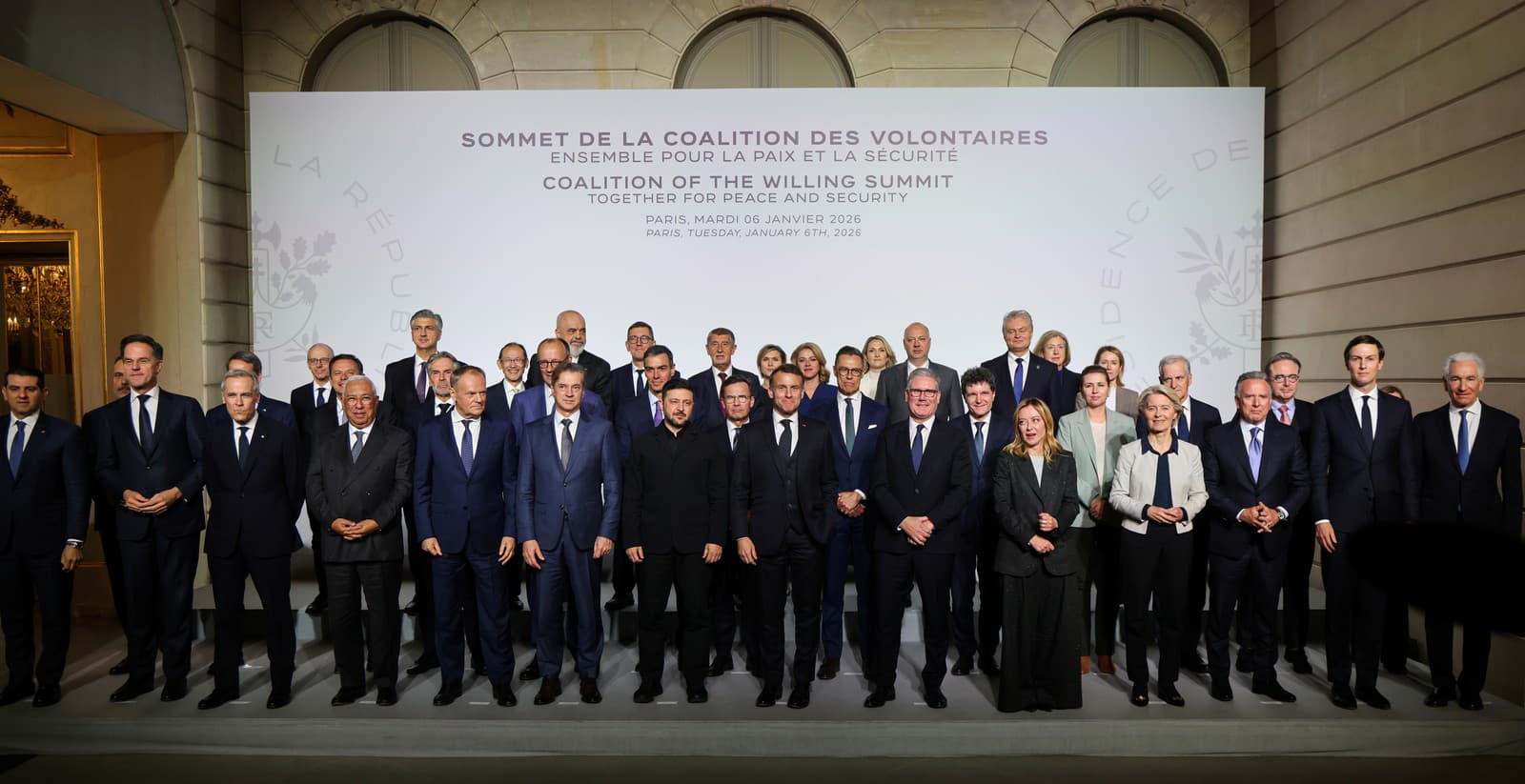 Stretnutie európskych lídrov v rámci zasadnutia koalície ochotných v Elyzejskom paláci v Paríži 