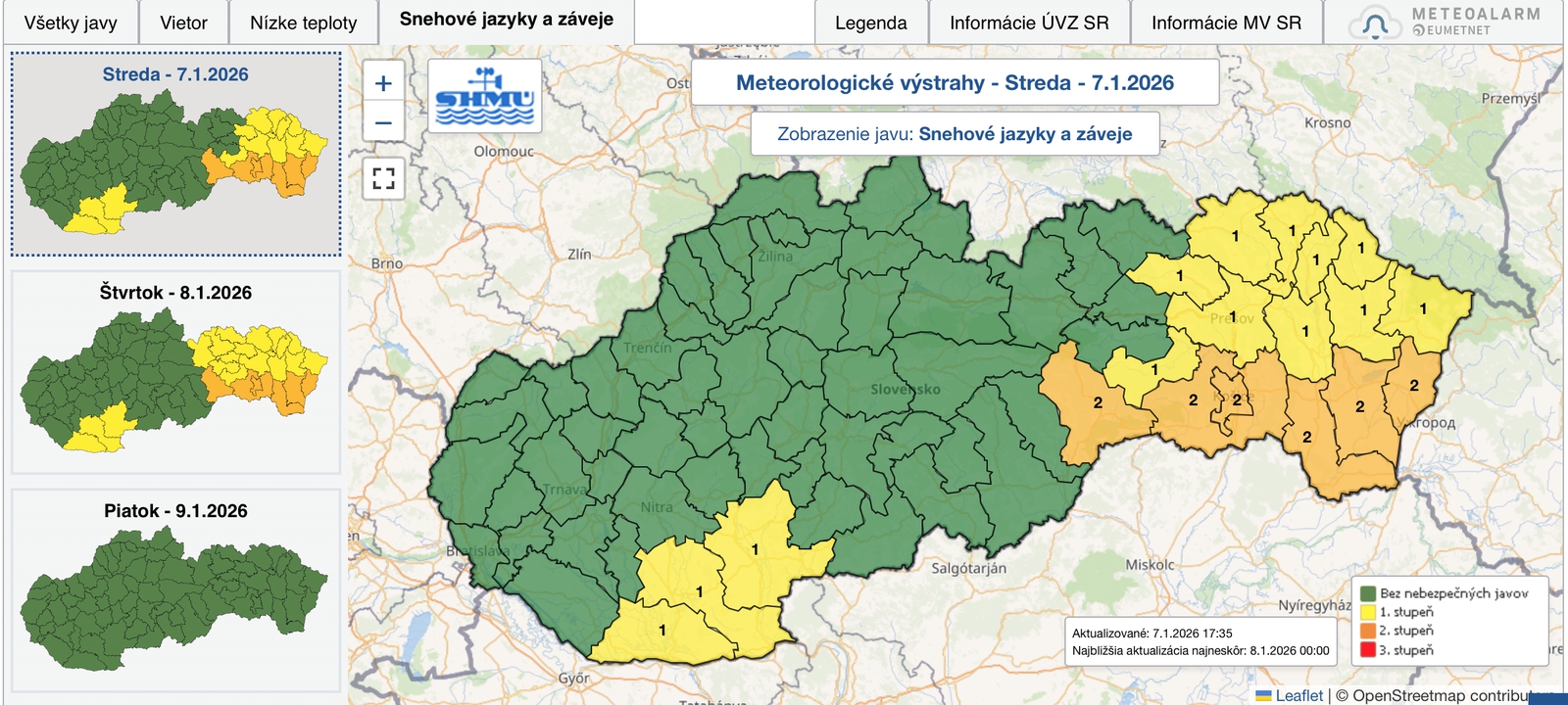 Snehové počasie pretrváva: Meterológovia