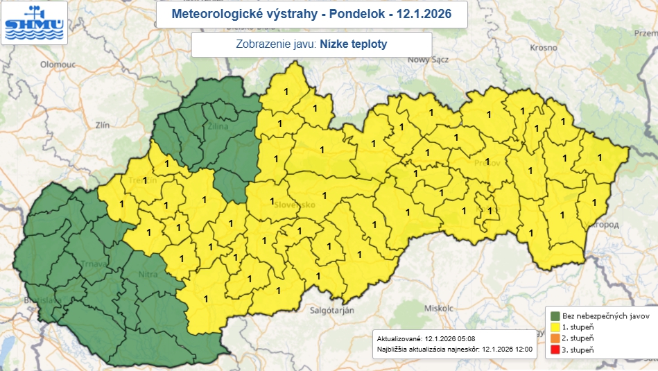 Slovensko zviera mráz: Teploty