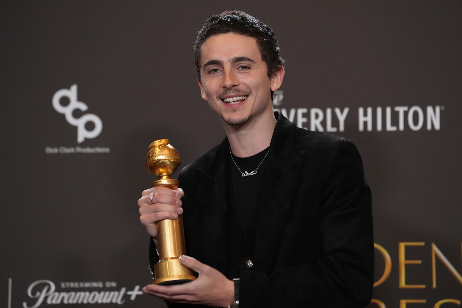Najlepší herec v komédii alebo muzikáli: Timothée Chalamet (Veľký Marty)