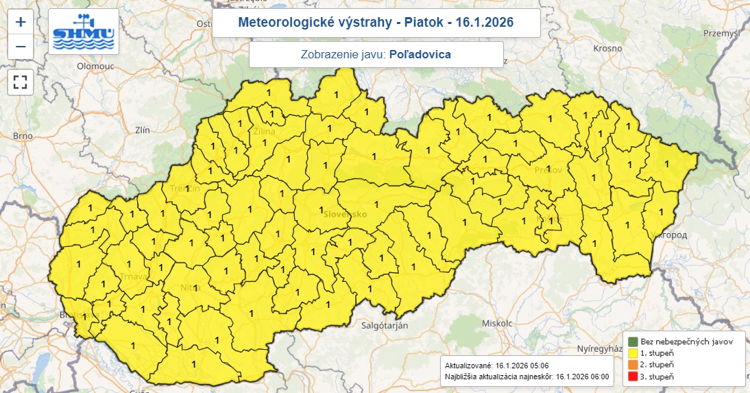 Pre celé Slovensko platia