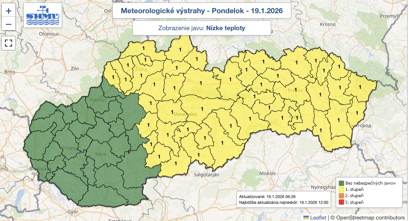 Pozor na nízke teploty