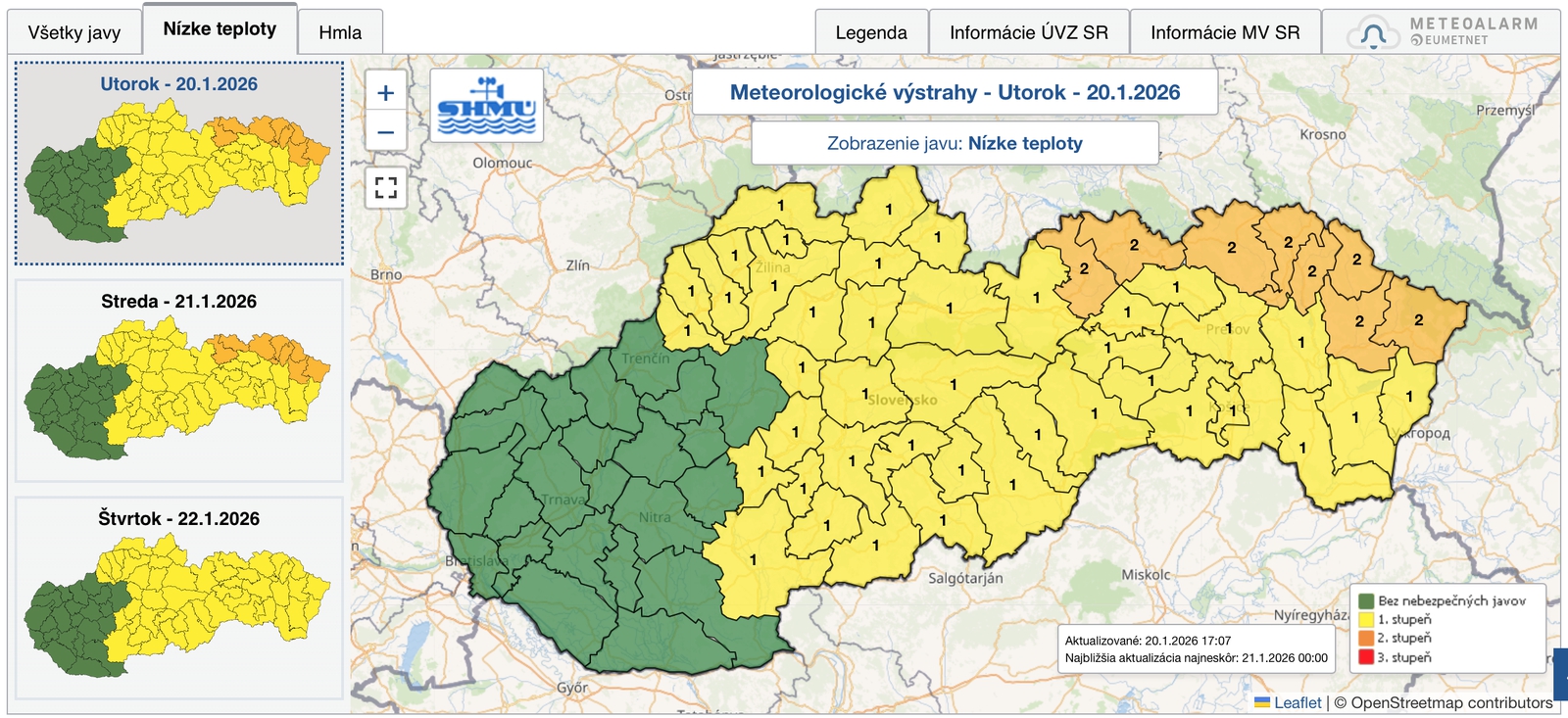 Meterologické výstrahy.