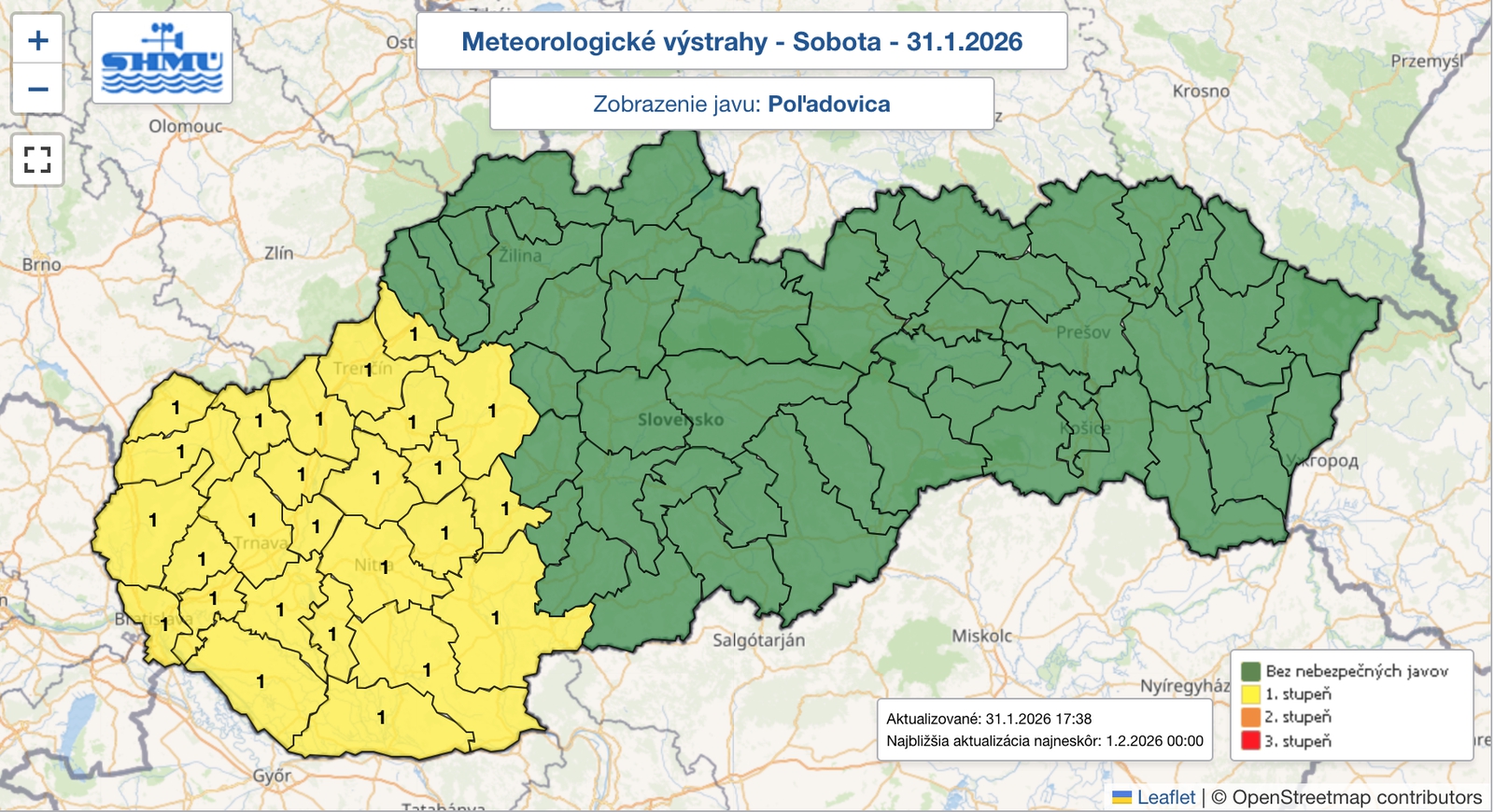 Západ a stred Slovenska