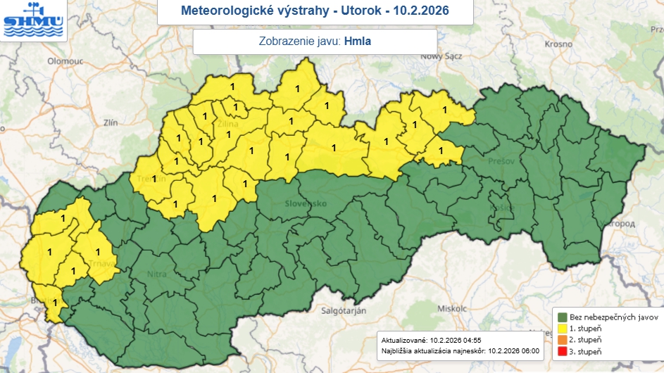 Výstrahy pred hmlou na