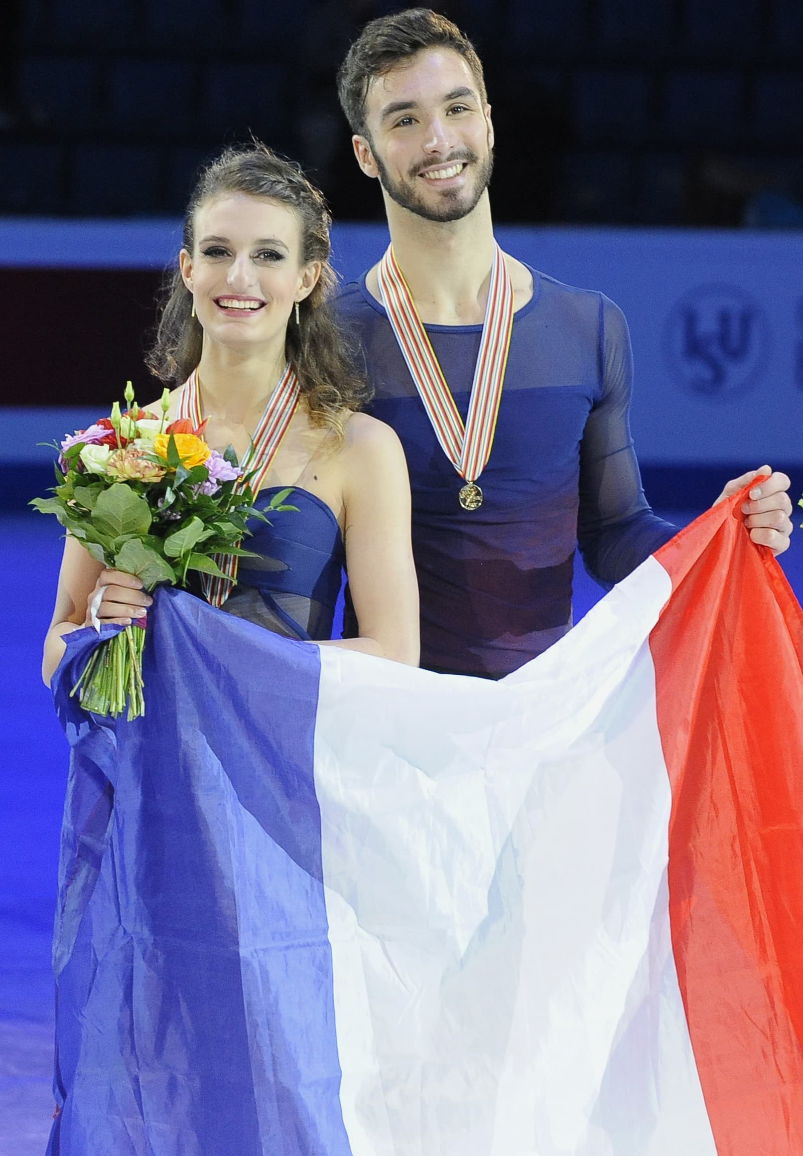 Gabriella Papadakisová a Guillaume Cizeron po výhre na ME v Bratislave v roku 2016.