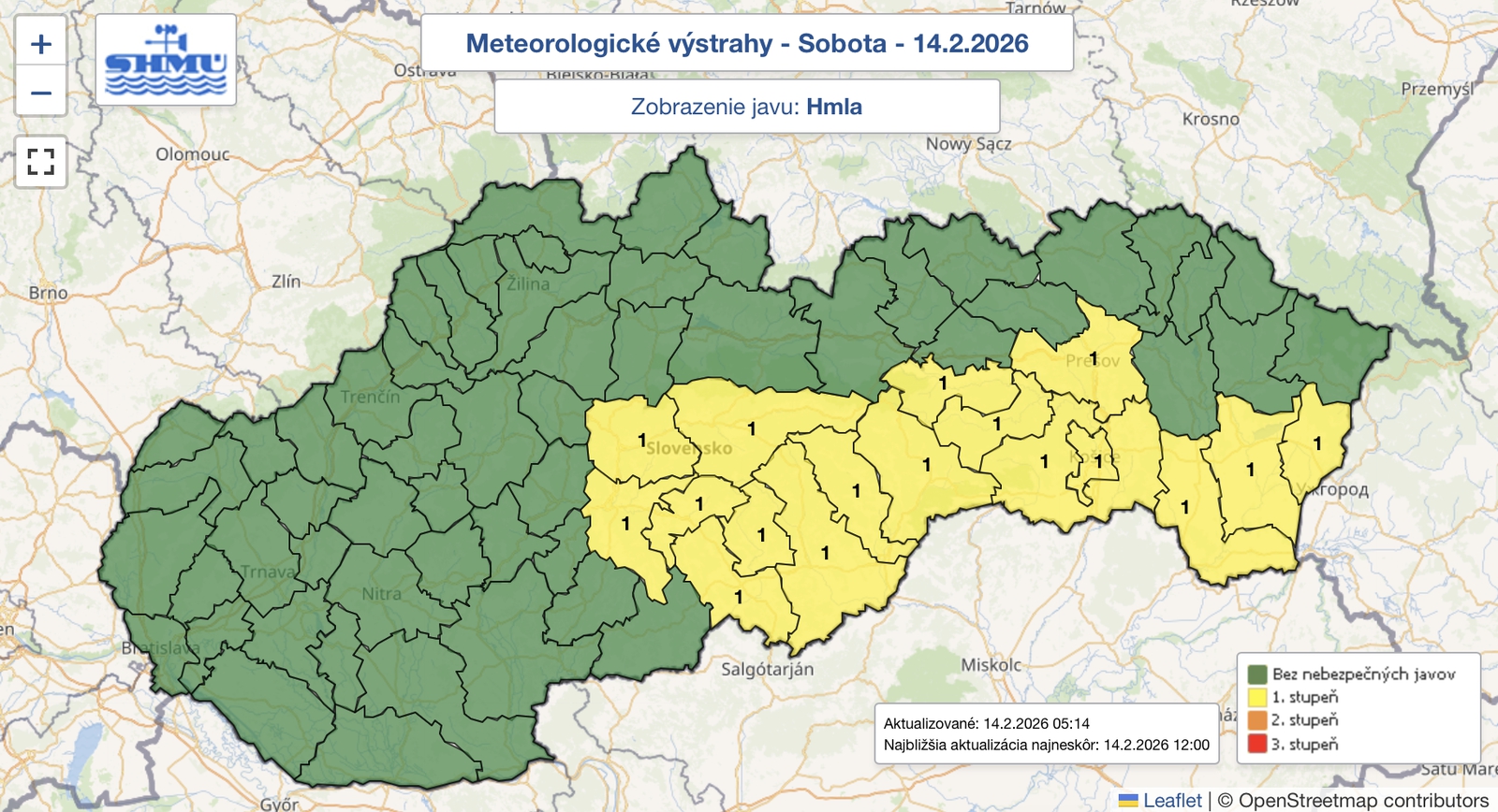 Vodiči, pozor! Hustá hmla