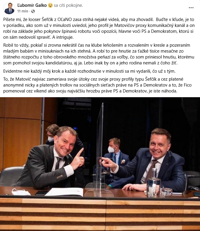 Opozičná vojna: Galko zrušil