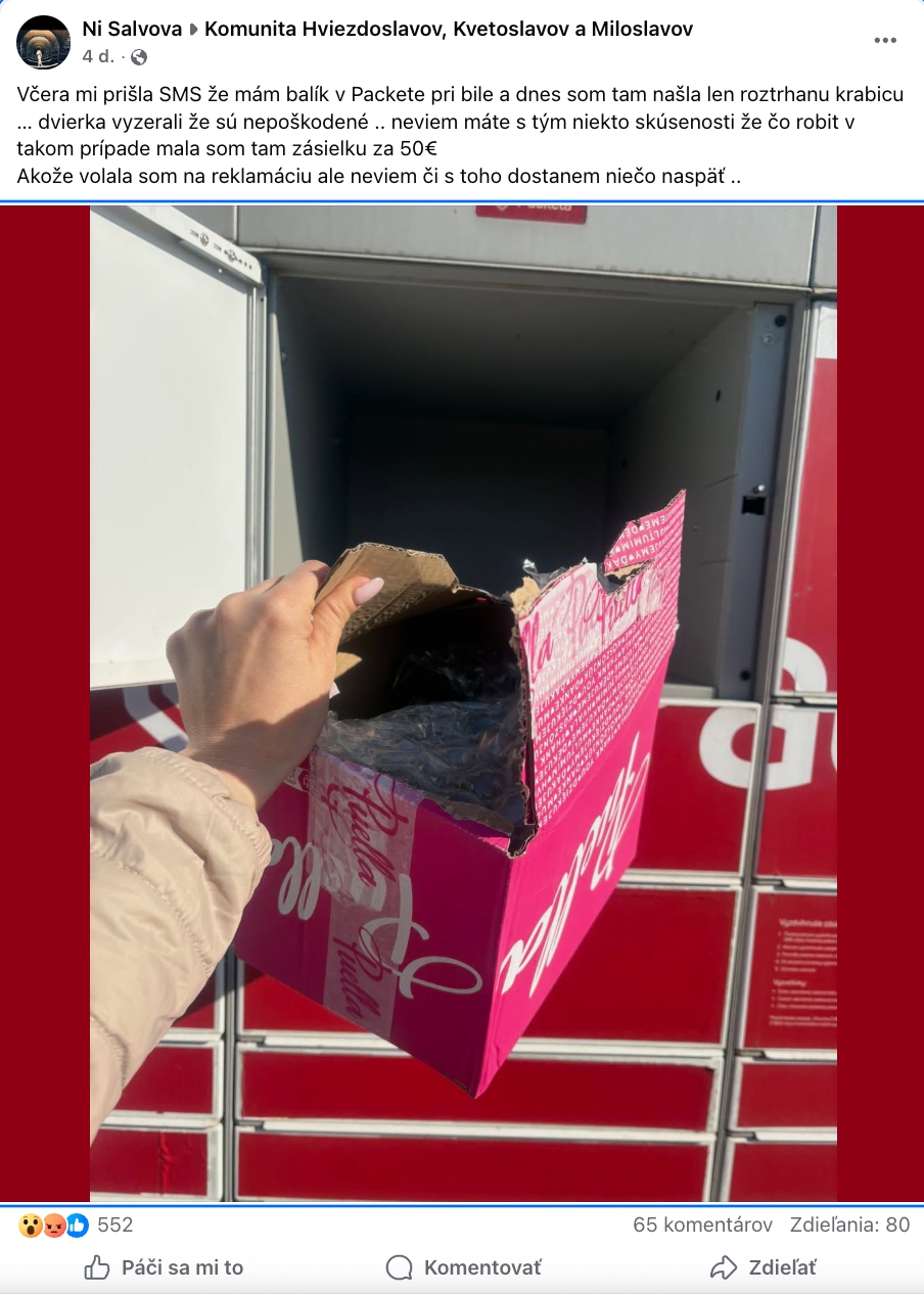 Roztrhaná krabica, ukradnutý balík