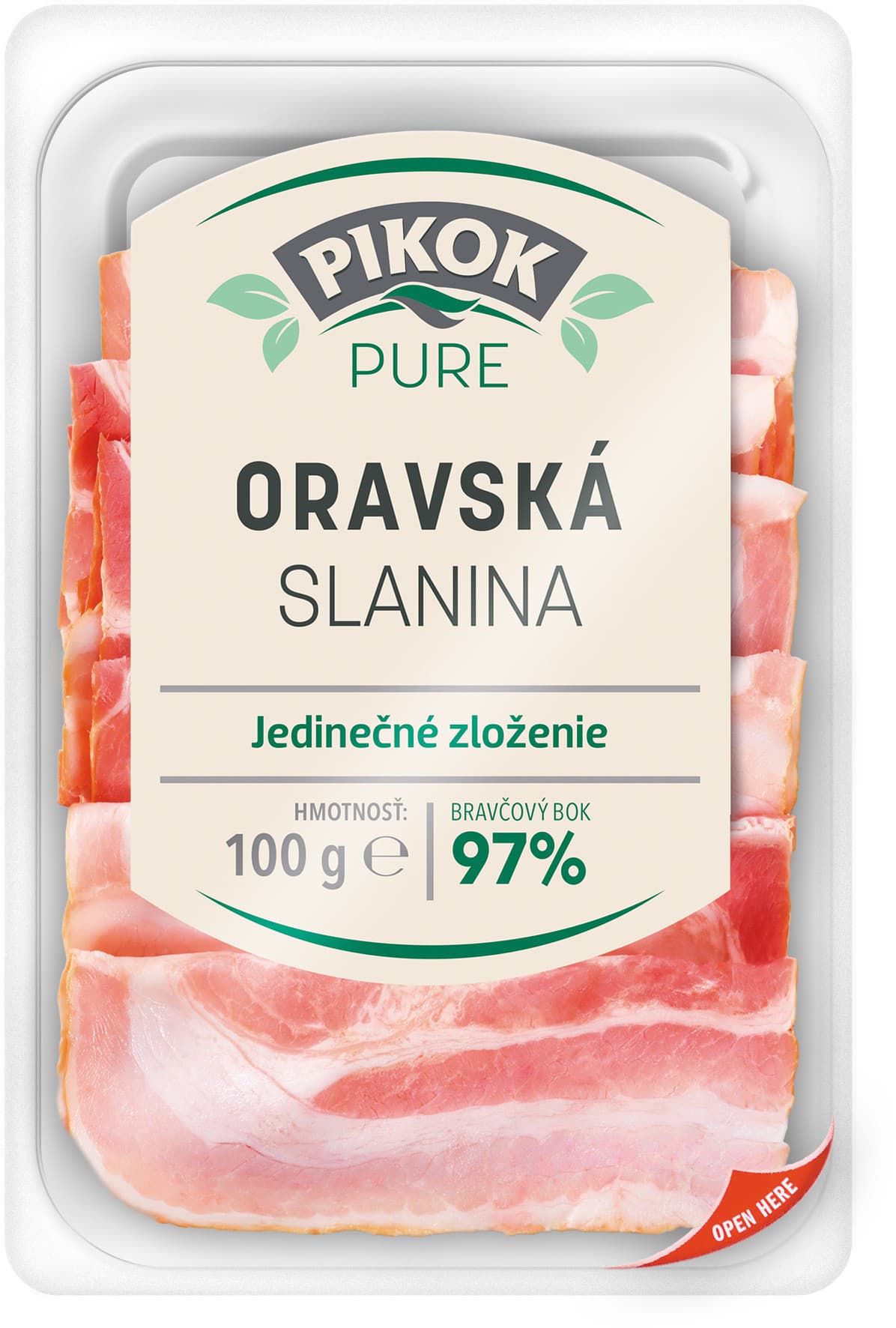 Pikok PURE, Oravská slanina, Lidl, 1,19 € (97% mäsa)
