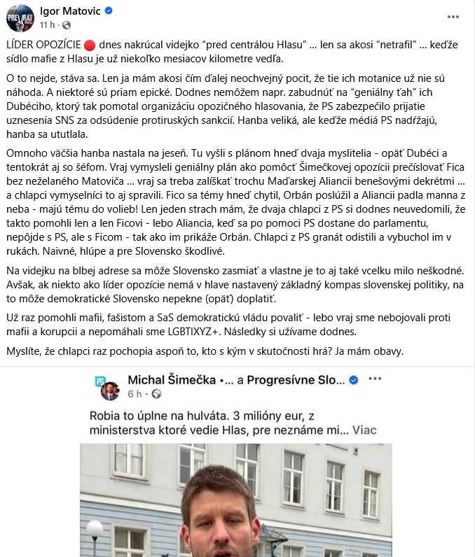 Šimečkov trapas na sociálnej