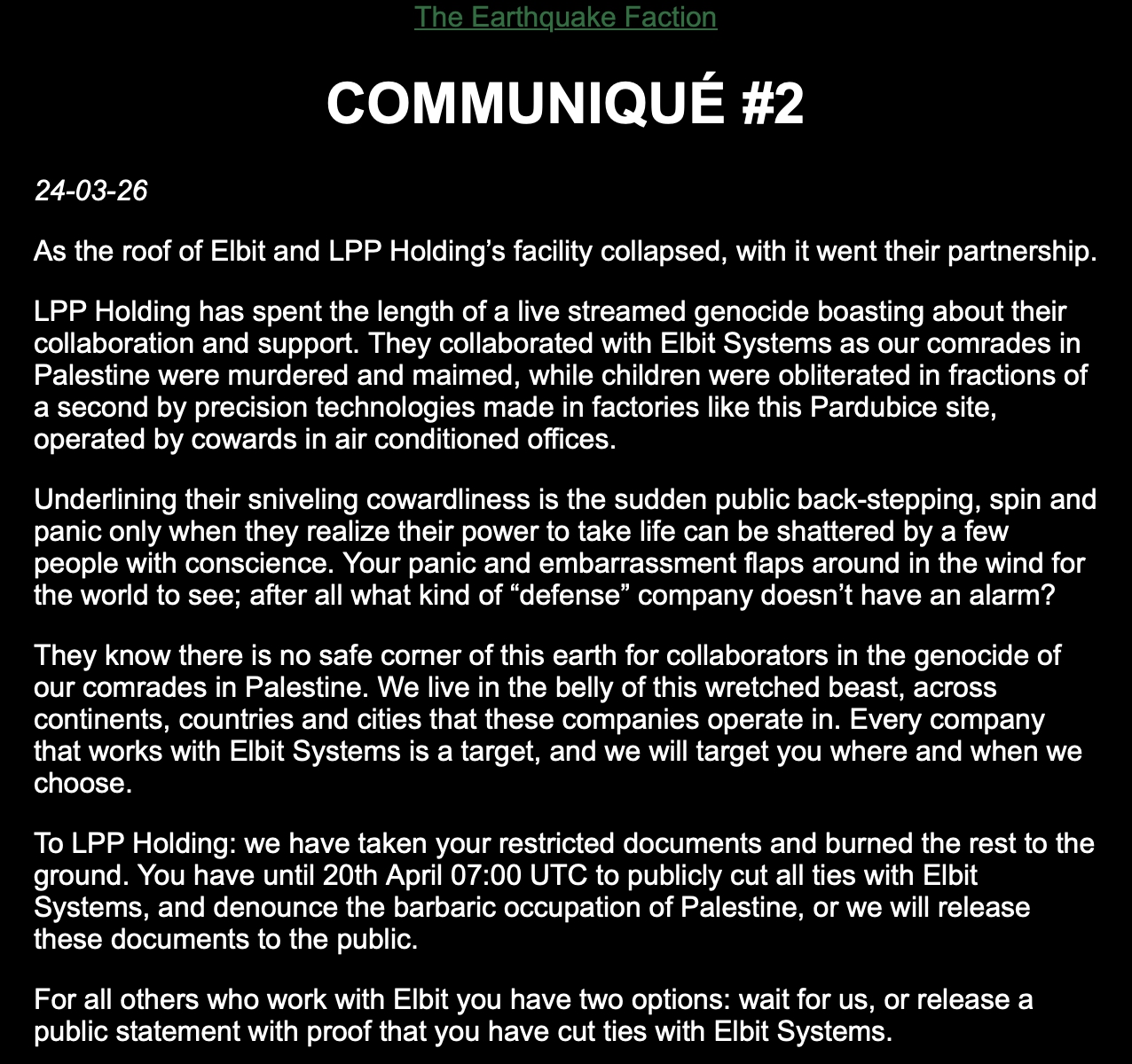  The Earthquake Faction