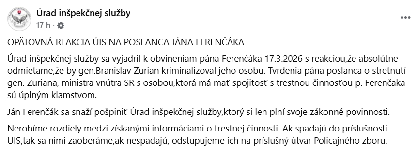 Ferenčák po zverejnení kontroverzného