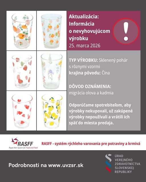 Poplach pre sklenené poháre: