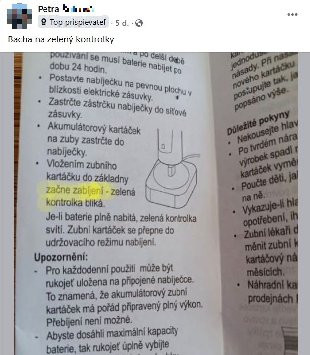 Žena otvorila návod od