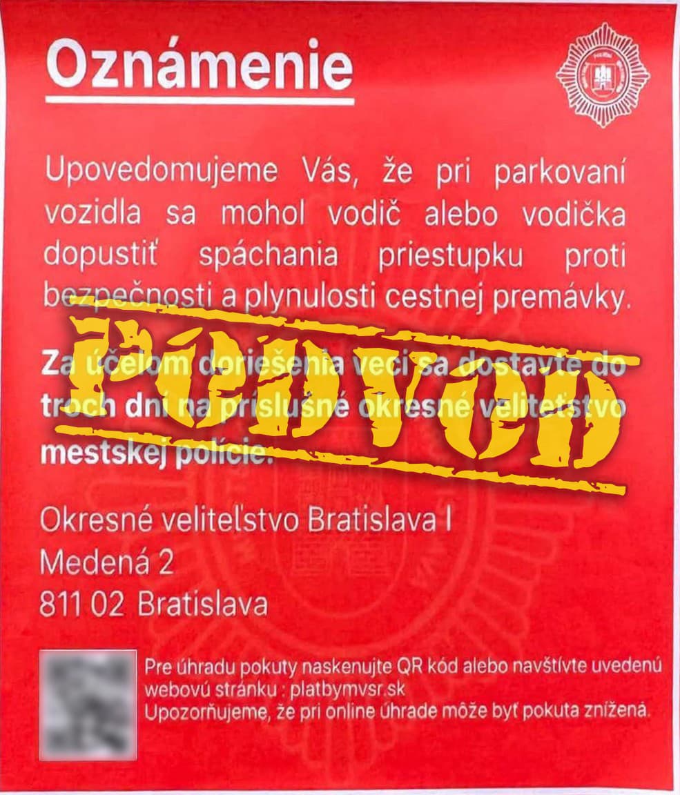 Podvodná nálepka. 