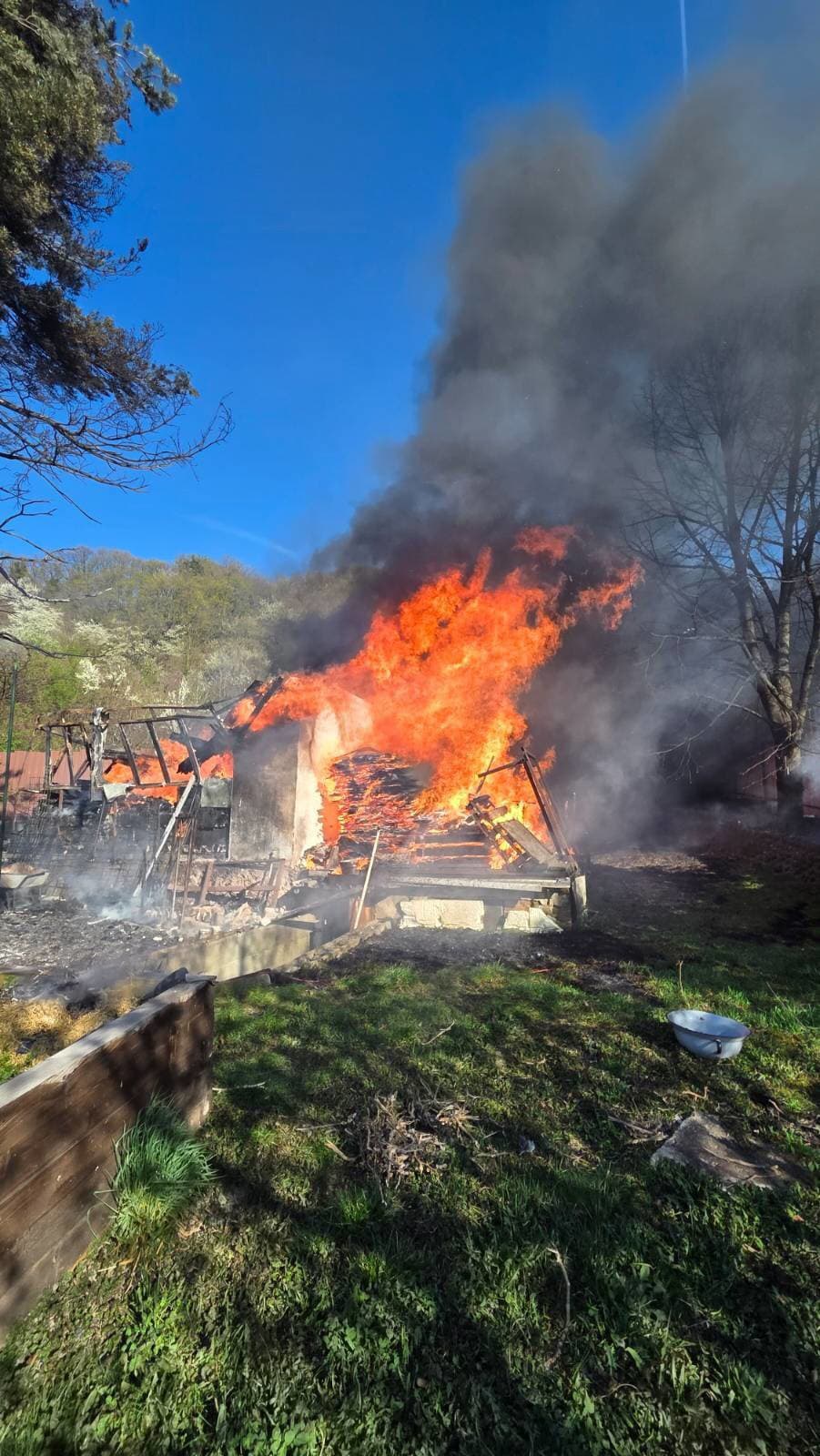 Požiar chaty v košickej