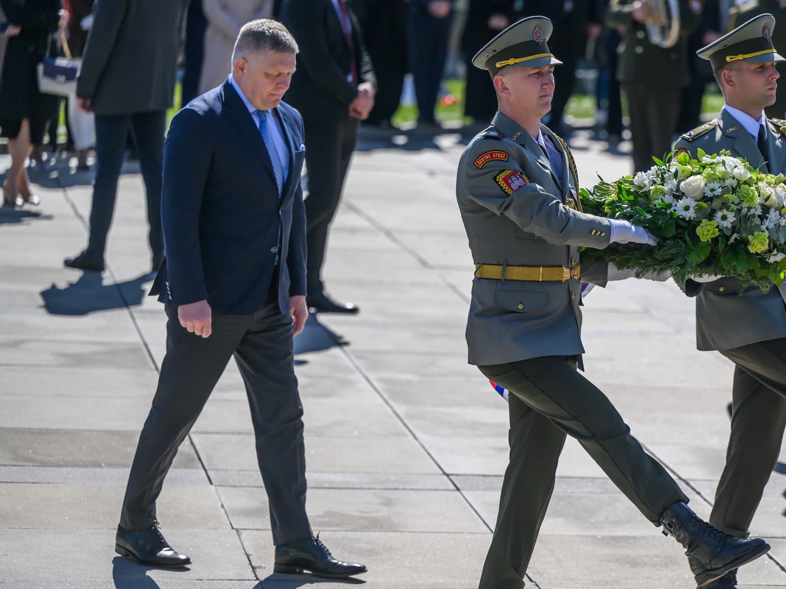 Fico na Slavíne kričal