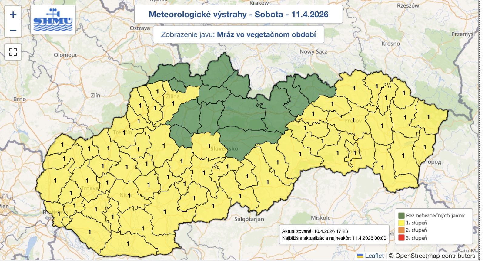 Mrazy udrú aj túto