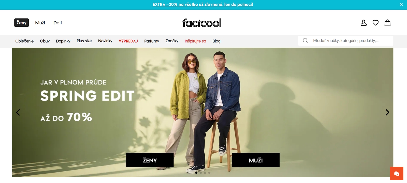 Web stránky Factcool.sk