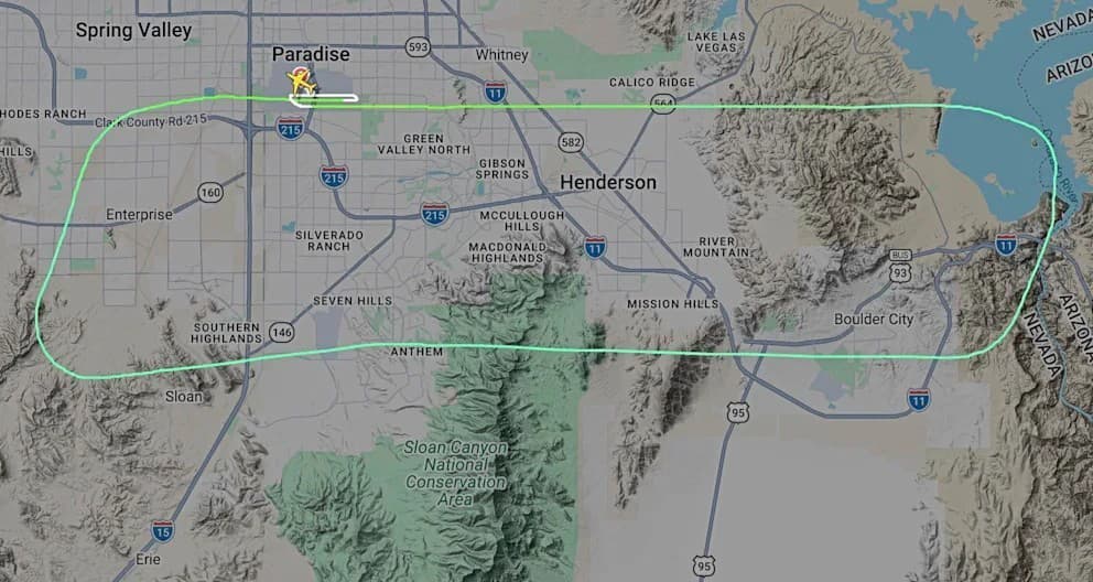 Trasa lietadla po incidente