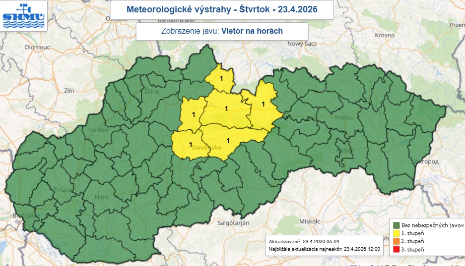 Slovensko bičuje silný vietor: