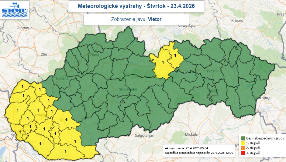 Slovensko bičuje silný vietor: