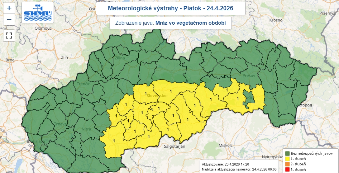 Vo viacerých okresoch Slovenska