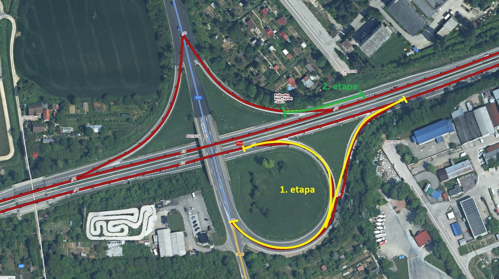 Obmedzenie na križovatke rýchlostnej cesty R1 a Nitra-Kynek.