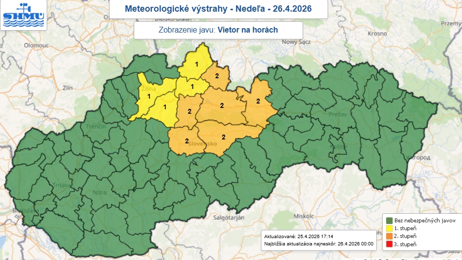 Slovensko čaká veterná nedeľa: