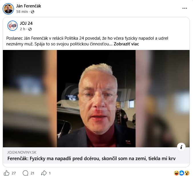 PRVÁ FOTO zbitého Ferenčáka: