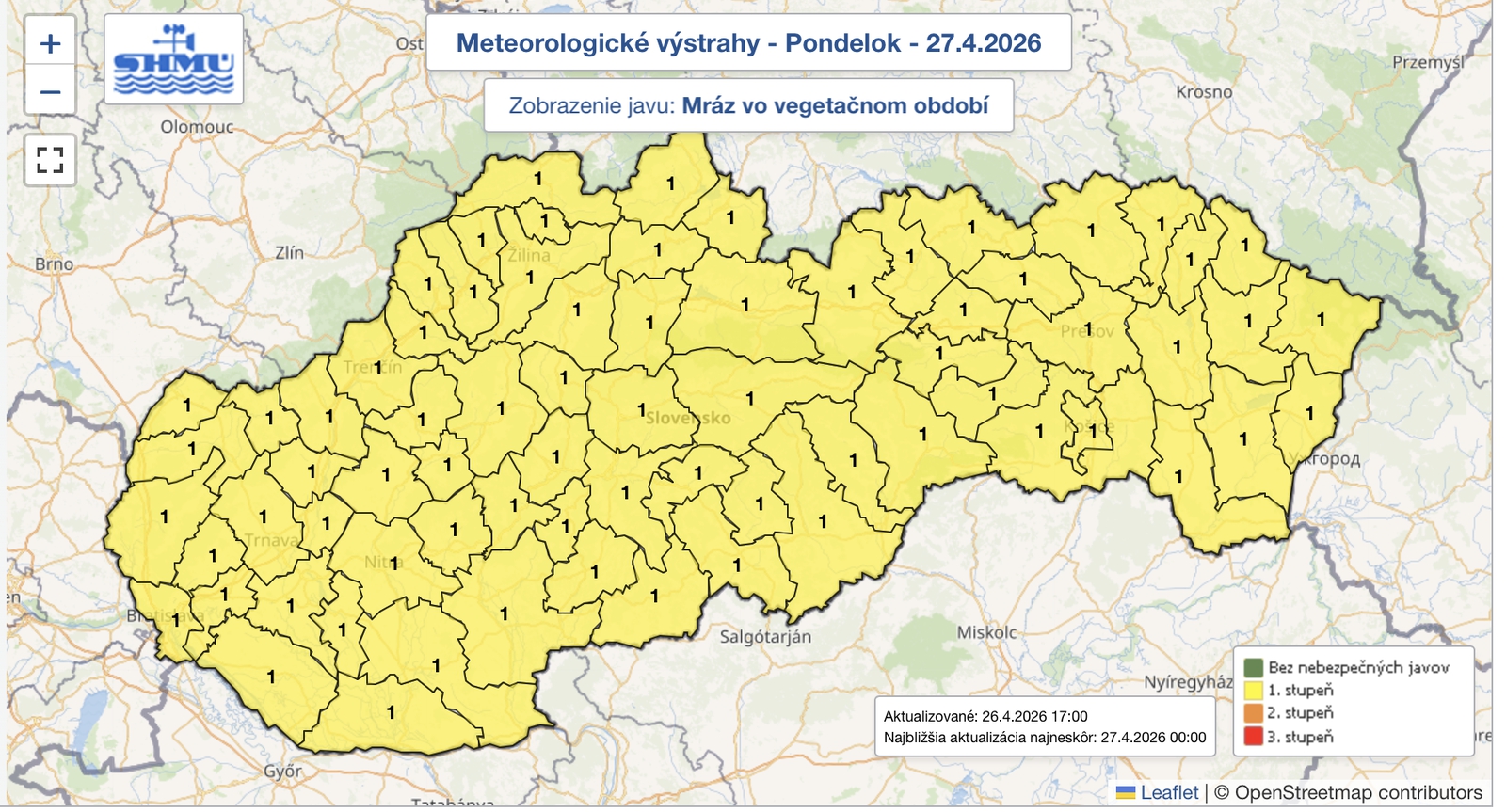 Mráz opäť udrie aj