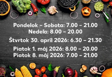 PREHĽAD otváracích hodín počas