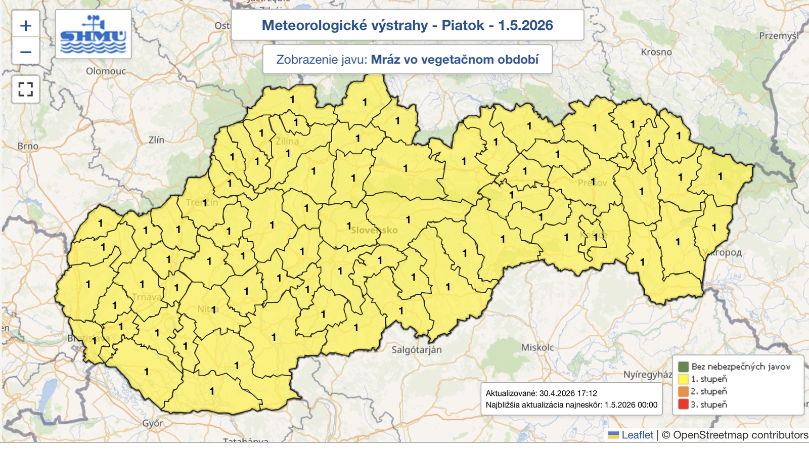 Mráz neustúpi ani prvú