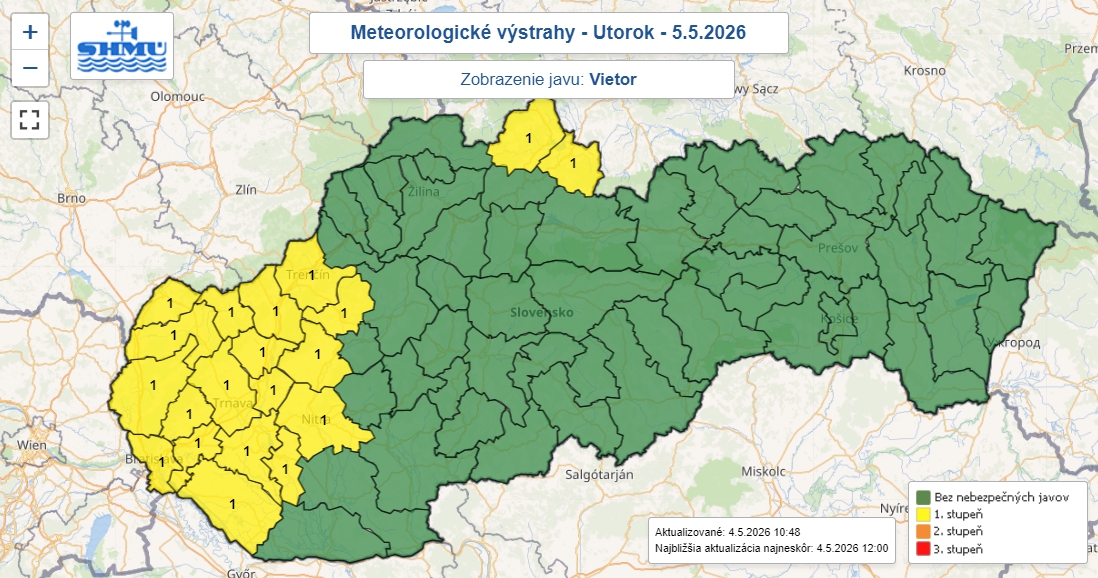 V utorok bude miestami