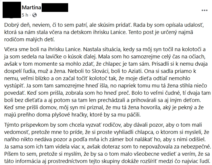 Zvolen v strachu: Chlapčeka