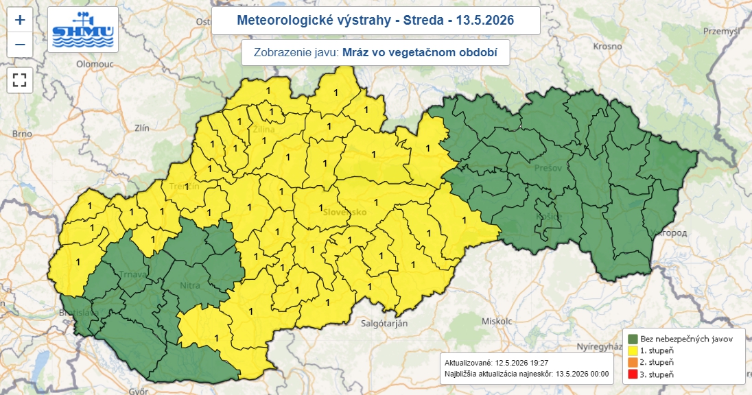 Vo viacerých okresoch Slovenska
